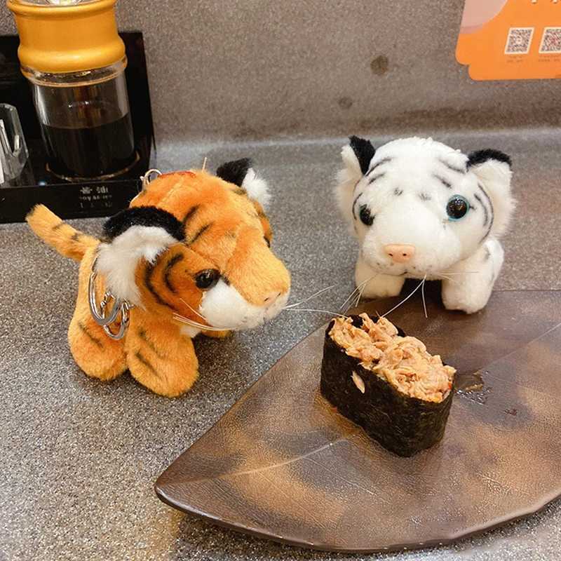 1 cute plush tiger doll keychain backpack pendant tiger toy charm keychain childrens bag pendant W250411