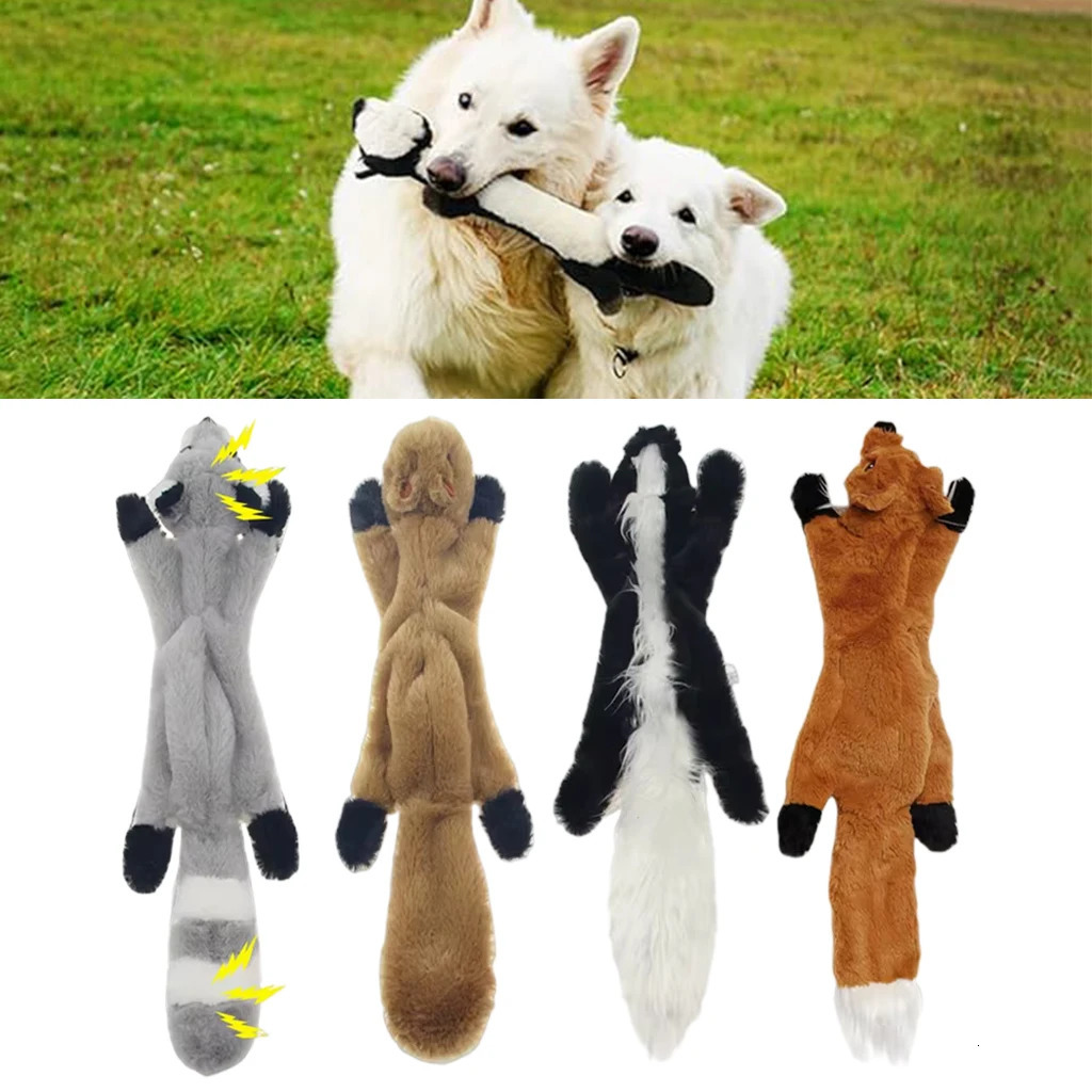 45cm Simulated Animal Holster No Stuffing with Squeakers Dog Chew Toy Durable Plush Crinkle Pet Squeak Toys Supplies 251110