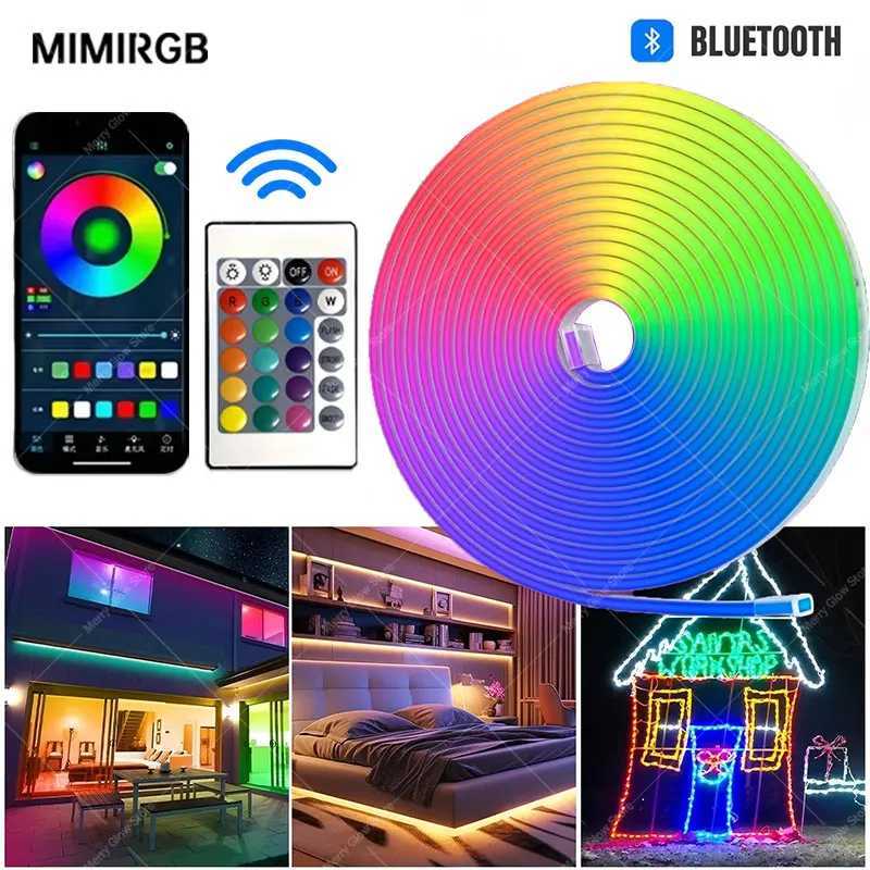 Christmas Smart Neon Rope Lights USB RGB LED Strip Lights APP Remote Control Color Changing DIY Flexible Music Sync for Gaming Room Decor Y251111