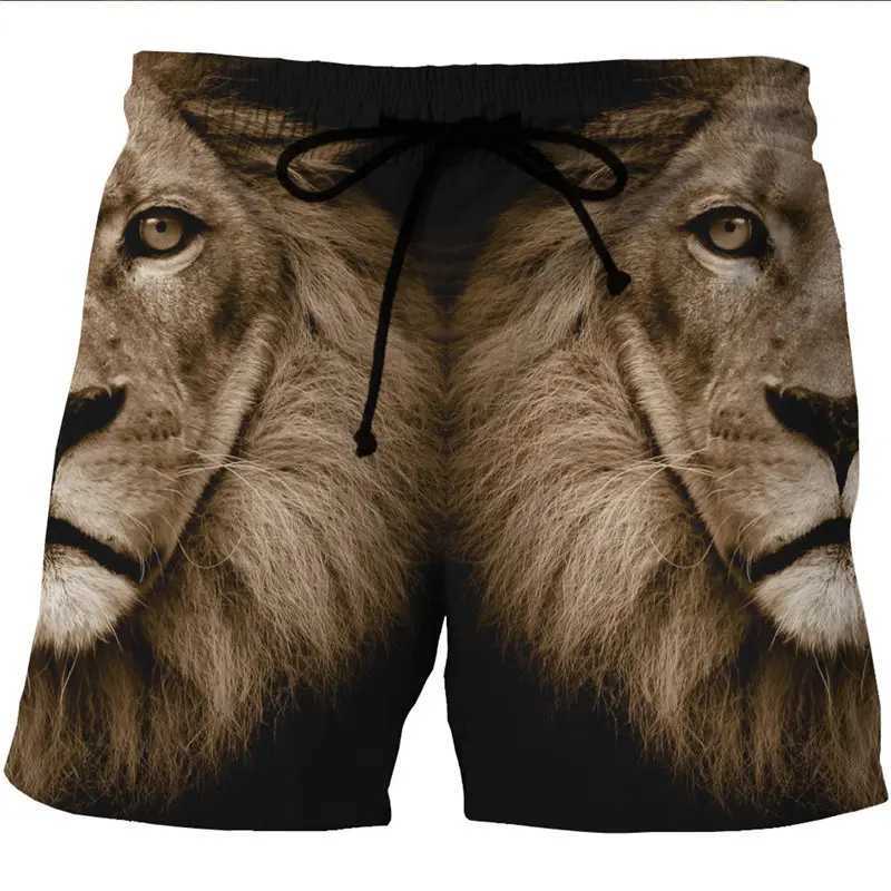 Mens swimsuit Fire Tiger/Lion 3D surfboard shorts childrens beach shorts mens tight fitting clothes sports pants underwear for boysW250410