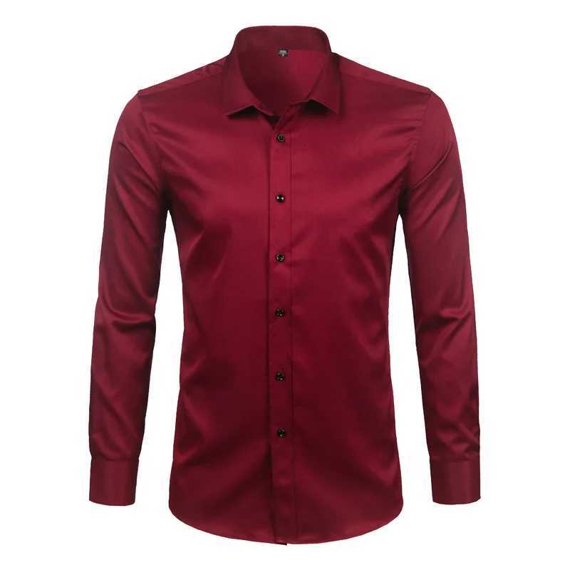 New Mens Minimalist Slim Fit Long Sleeve Shirts Classic Business Solid Color Office Shirt Casual Mens Clothing Tops 2024 K251110