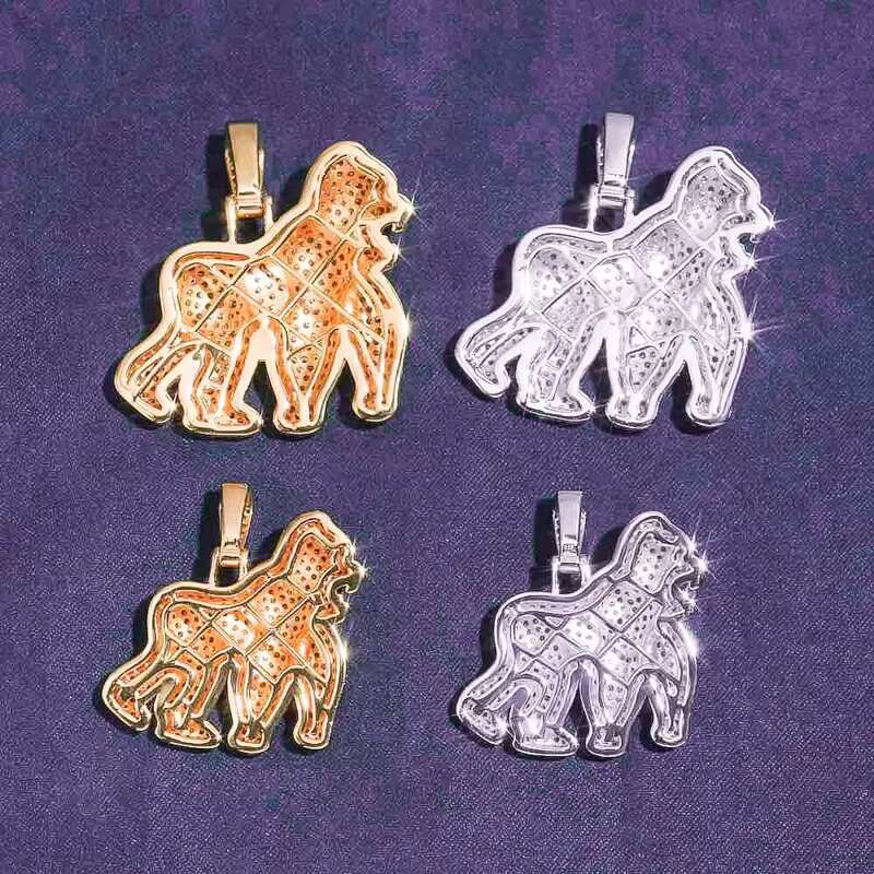 Designer necklace GRA D Color Iced Out Moissanite Mens Cluster Gorilla Pendant With 925 Sterling Silver Pass Diamond Tester