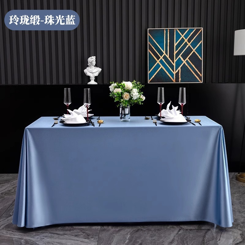 Conference Hotel Dessert Table Long Outdoor Lawn Wedding Tablecloth TY1