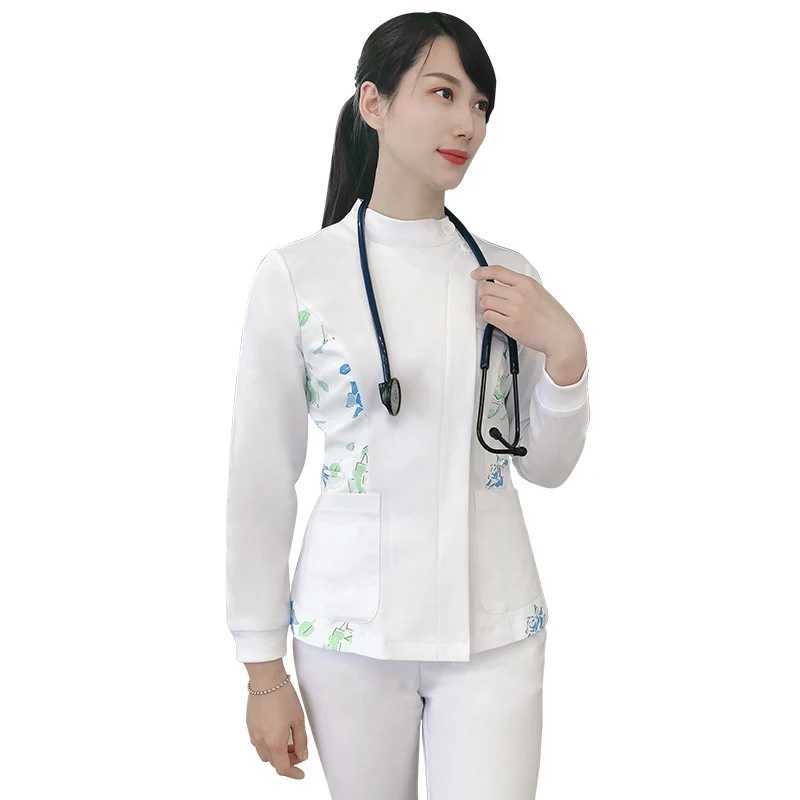 hospital uniforms customized white clothes suitable for nurses and doctors in medical facilities X250410