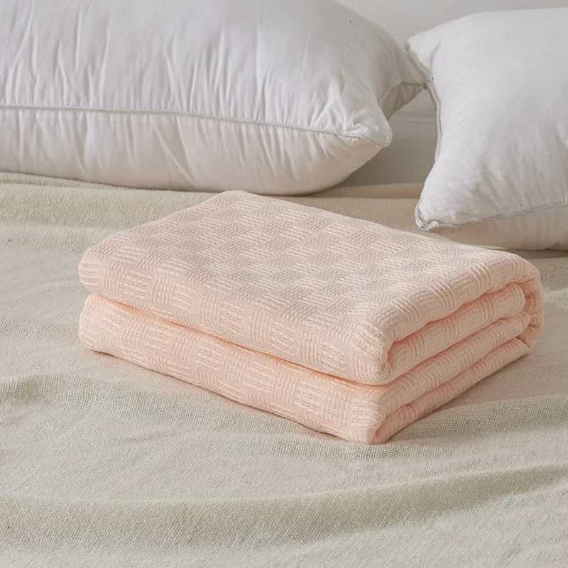 2025 New A cotton gauze knitted blanket towel quilt office lunch break blanket sofa towel single-layer thread blanket C251111