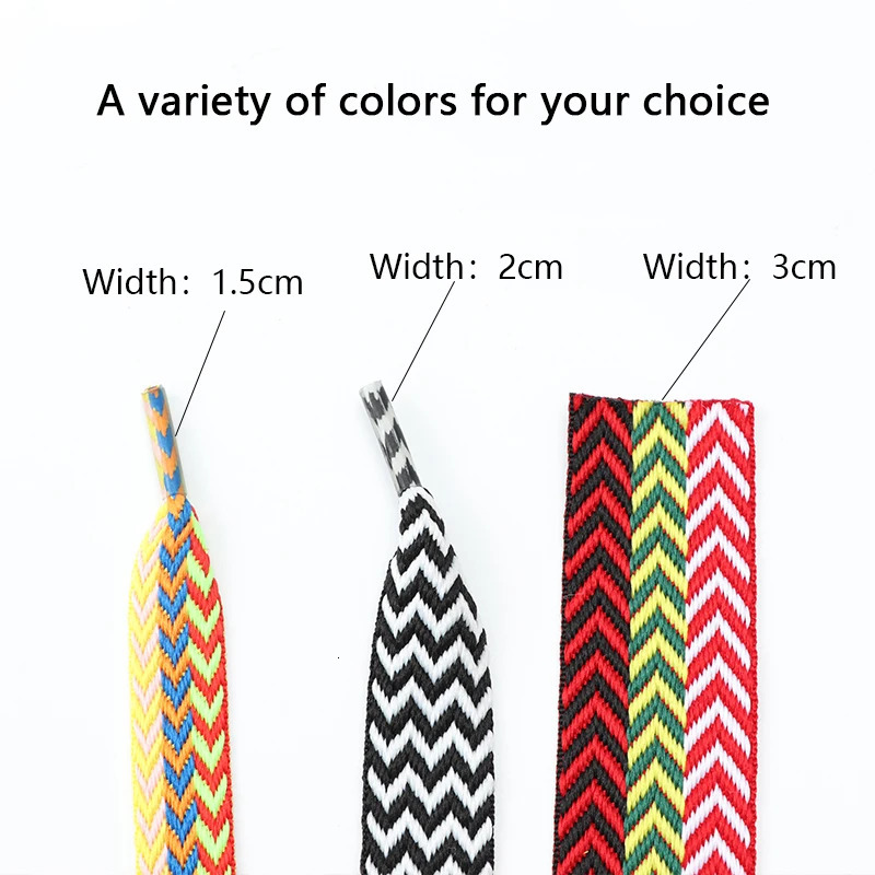 Flat Shoelaces for Sneakers Wavy Bread Shoe Laces Shoelace Width 15cm/2cm/3cm Trend Shoe Lace Rope Shoes Strings 251111