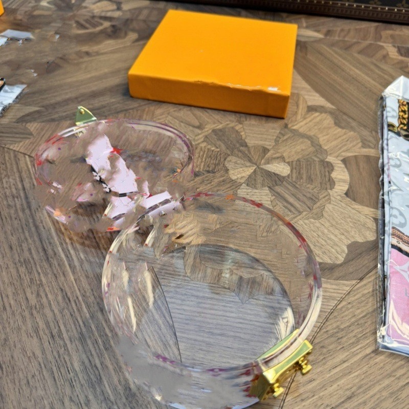 Round Shaped Crystal Acrylic Holder Box For Accessories | Stylish Travel-Sized Jewelery Container 12545