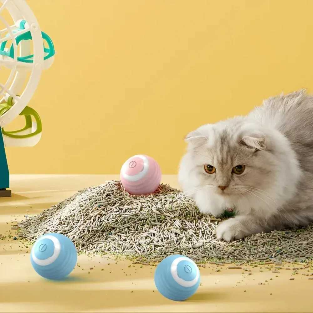 Cat Interactive Ball Intelligent Pet Cat Toy Indoor Automatic Rolling Magic Ball Electronic Interactive Cat Toy Cat Game Accessories Y250412
