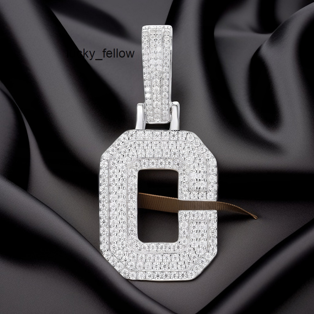 Elegant Gold Plated Moissanite Pendant Necklace 925 Sterling Silver Iced Out Design Sophisticated Hip Hop Style for Men