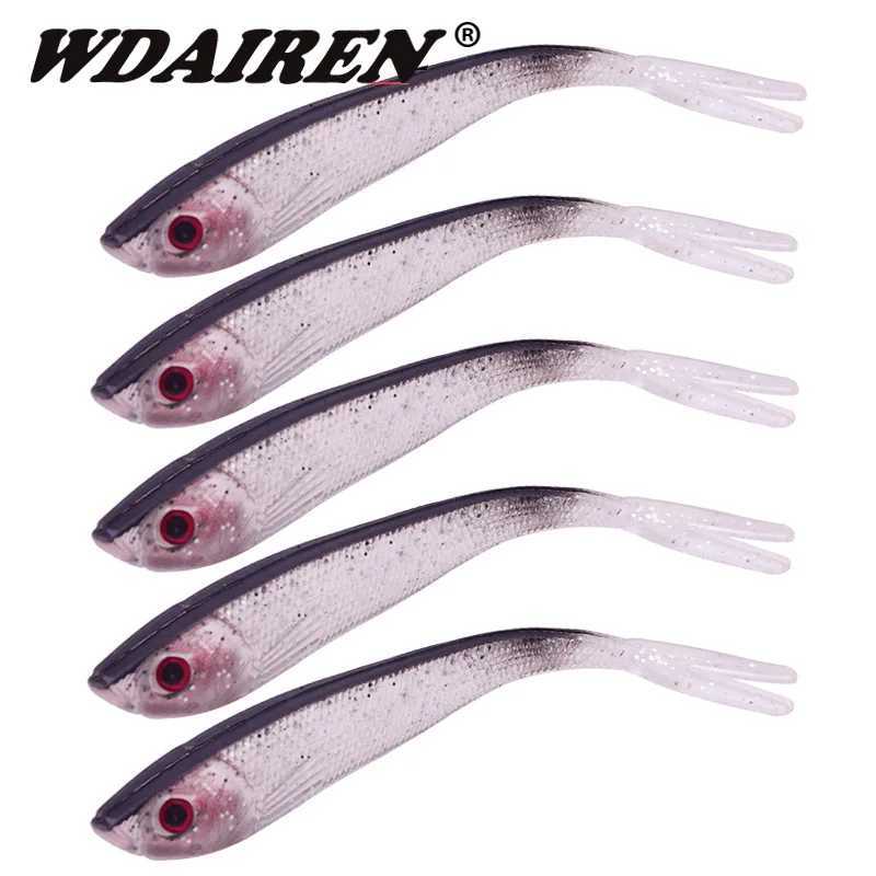 5PCS Forktail Fish Soft Bait 7.5cm/10cm Silicone Worm Wobblers Fishing Lures Isca Artificial Swimbaits Bass Carp Flying Tackle Z250411