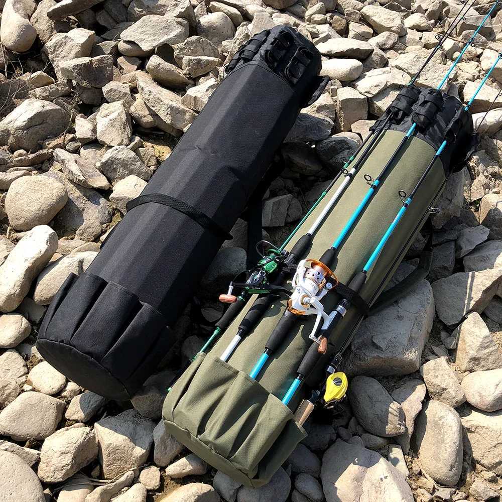 Multifunctional Fishing Rod Bag 24*110CM Fishing Tackle Bag Big Capacity Oxford Fishing Reel Gear Storage Case Foldable Package Z250411
