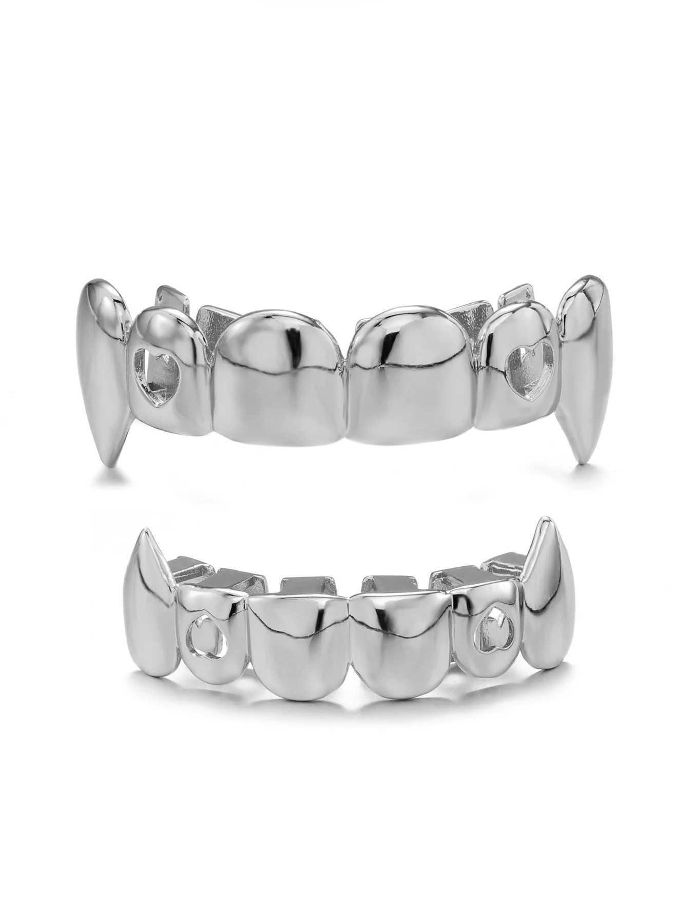 Hip Hop CZ Teeth Grillz Hat Gold Plated Top and Bottom Charm Grill Mens Jewelry Role Playing Christmas Gift W250412