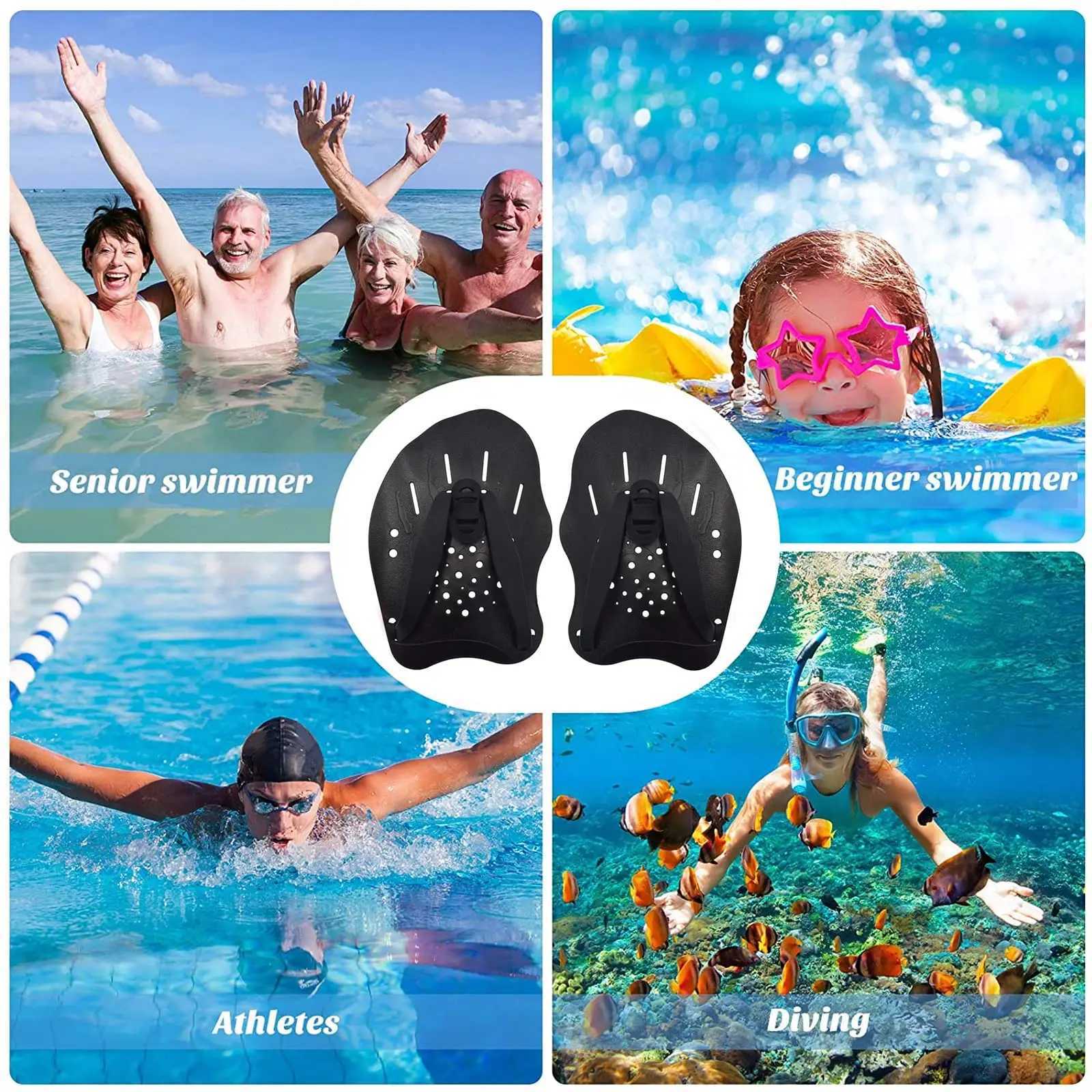 Children adults water sports inflatable swimming mats swimming training mats swimming training tools handmade woven glovesY250412