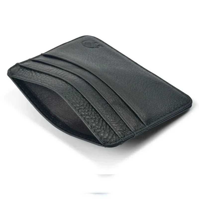 New thin leather mini wallet ultra-thin bank card cardholder business mini ID wallet 6 slot machine cardholder Z250411