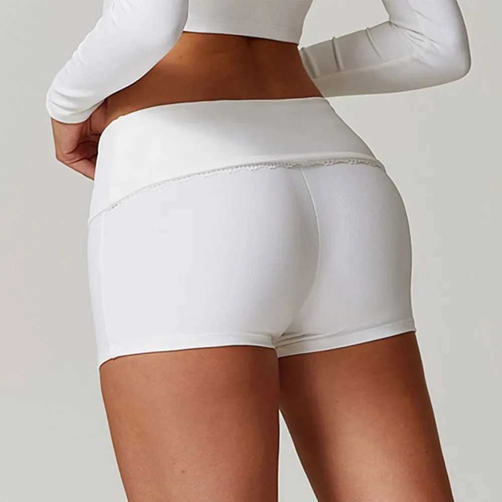 Ribbed womens yoga shorts high waisted exercise shorts fitness yoga to enhance buttocks womens yoga gym running shorts sportswear Y250412
