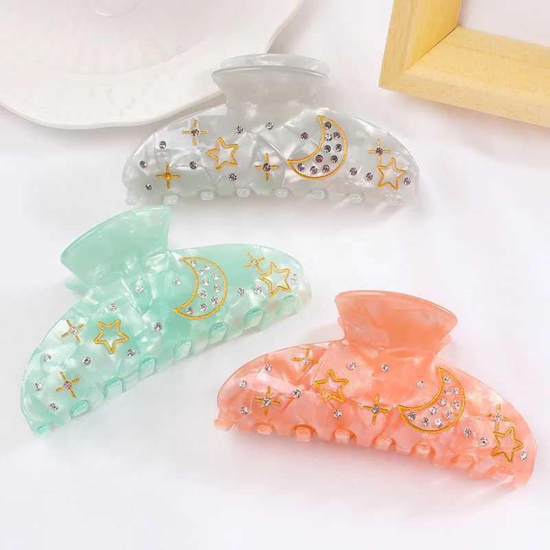 1 piece of dreamy pentagonal velvet with large diamond border hair clip with fine sparkling star acrylic bed clip womens jewelry clip Y2504012