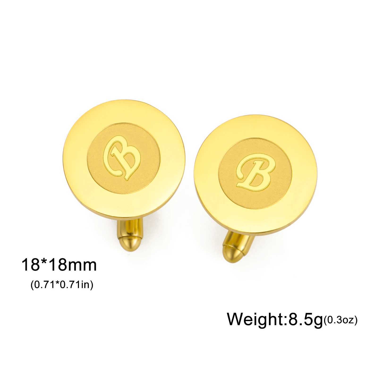 Cazador A-Z Initial Letter Cufflinks Mens Shirt 26 Letter Round Pendant Accessories Wholesale Wedding Groom Gifts 2025 NewT250412