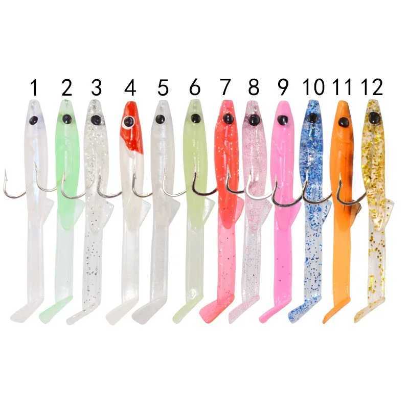 Afishlure Black Eel Fishing Lure Sea Small Game Bait 65mm 1.5g 8pcs Raglou Pesca Vinilos Pesca Swimbait Z250411
