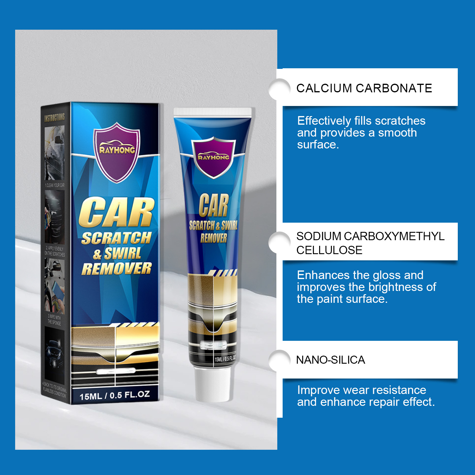 Universal Car Scratch Remover 15ML Car Paint Care Tool Auto Swirl Remover Scratches Repair Polishing Cream Car Paint Repair Kit