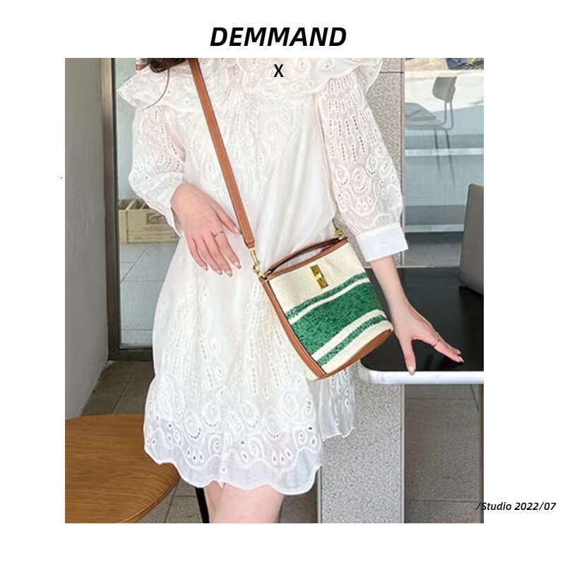 Summer Canvas Women 2022 New Style Popular Tote For Work, Hand Woven Large Capacity Bucket Bag