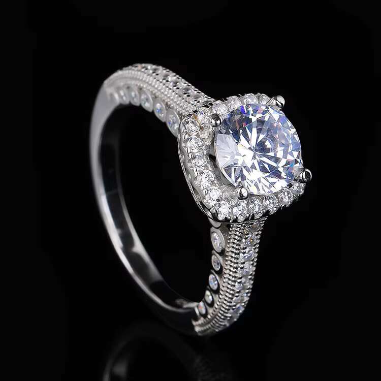 Silver Ring Diamond Custom wholesale Diamond Silver Rings Engagement Supplier