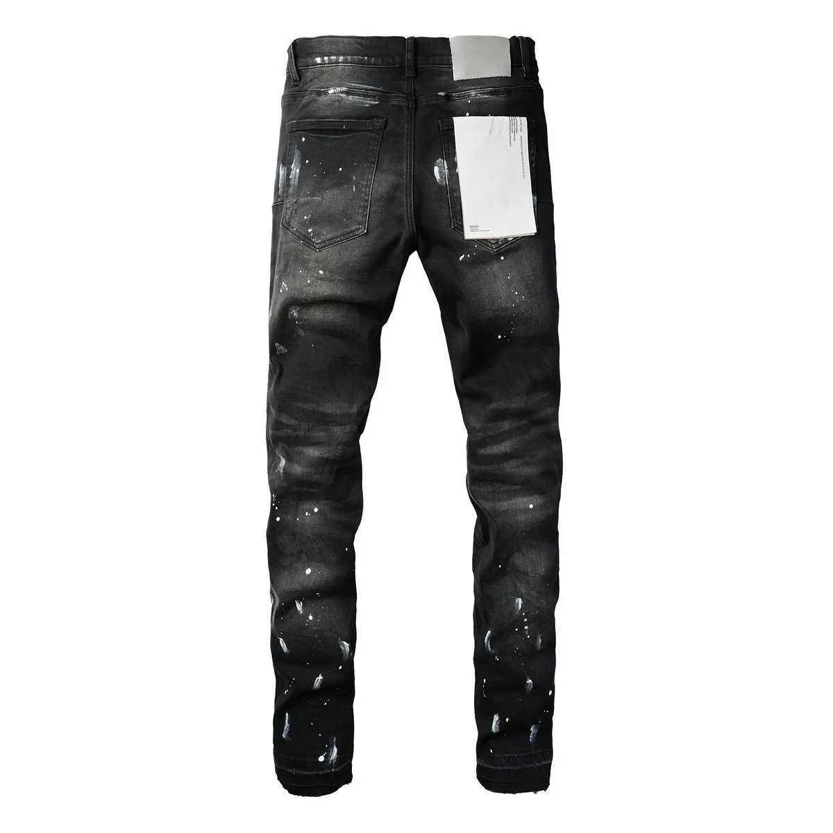 American mens high street black paint old 9002 pants jeans W250412