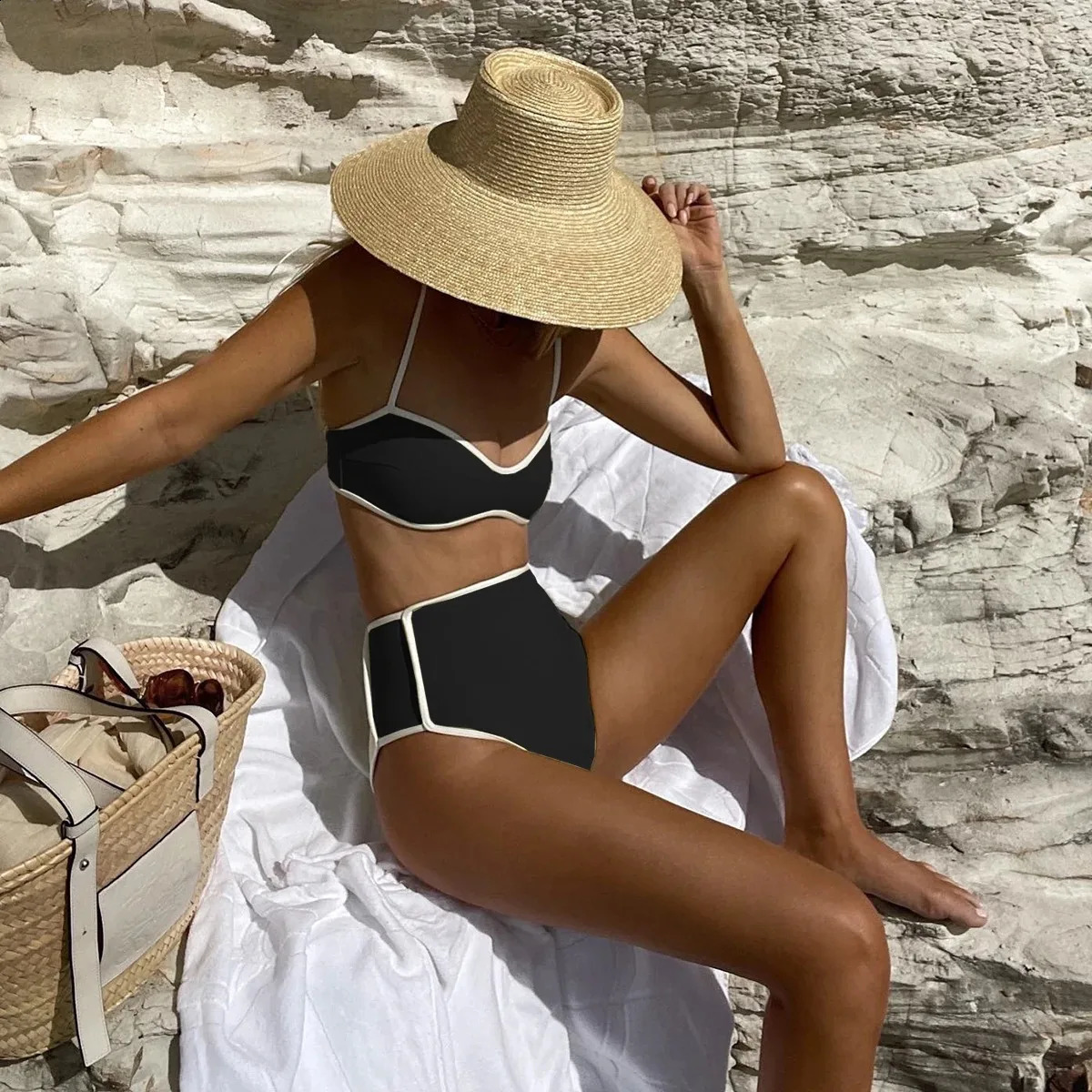 CPUTAN black sexy push up bikini set two-piece swimsuit high waisted Biquini swimsuit summer Brazilian swimsuit beachwear 250408