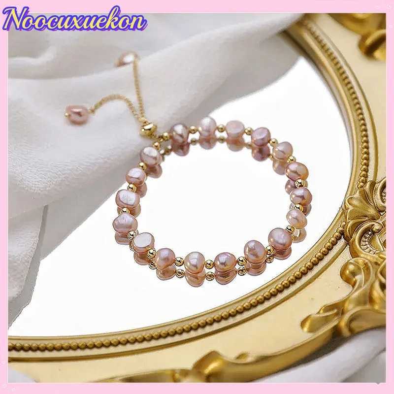 Irregular Imitation Pearl Bracelet For Women Korean Natural Stone Pendant Adjustable Cuff Bracelets Anniversary JewelryC250411