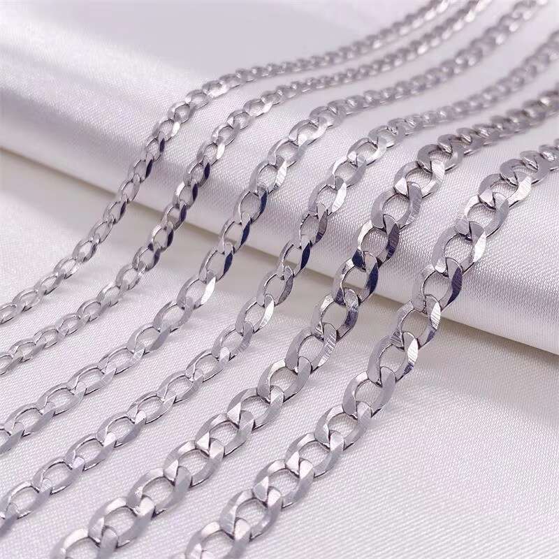 Fine Jewelry Gold Cuban Chain Cadena de plata Men's Necklace