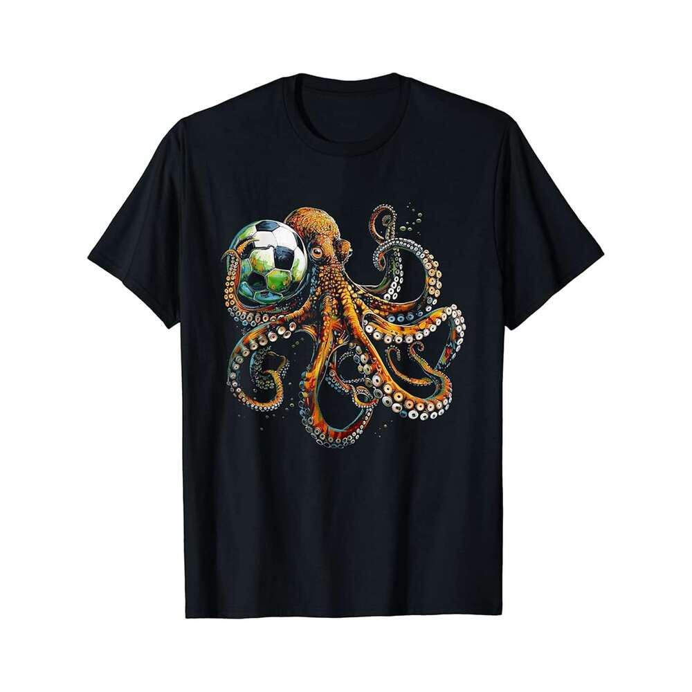 Designer T shirt Classic Kraken With Ball Selfie Portrait Animals Octopus ,100% cotton, short sleeve , Wrinkle resistant, Casual, comfortable fit - 22