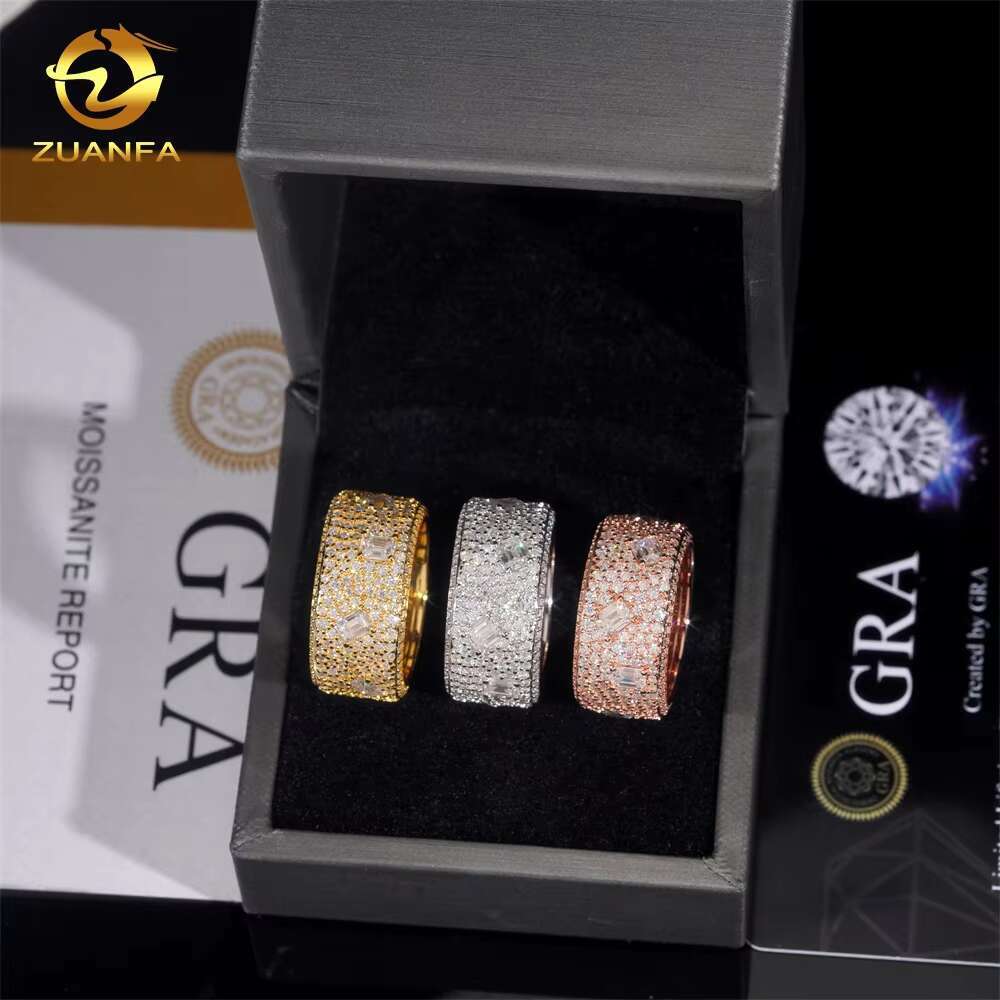 Fine Jewelry Wholesale Price Custom Eternity Gemstone Moissanite VVS 925 Sterling Silver Rings