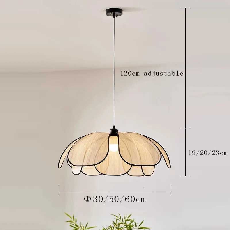 E27 Boho Pendant Light Vintage Hand Woven Lotus Chandelier Dining Room Living Room Bedroom art Atmosphere lighting Lamps X251112