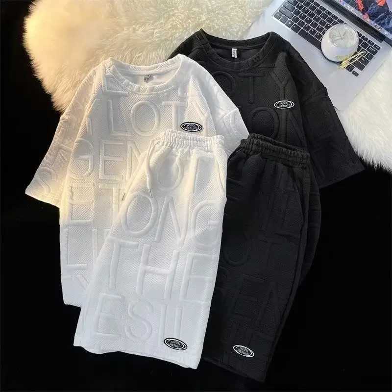 Fashionable mens five piece elegant summer simple style loose fitting long sleeved business loftXJ250412