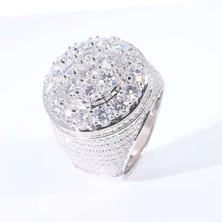 Wholesale Hip Hop Style 14K 18K Gold VVS Moissanite Men Ring Iced Out S925 Silver Diamond Cuban Link Star Rings