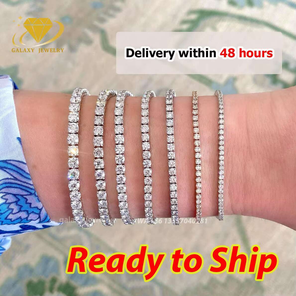 Classic Tennis Chains 925 Sterling Silver Vvs Moissanite Women Fashion Jewelry Iced Out Tennis Bracelets Bangles