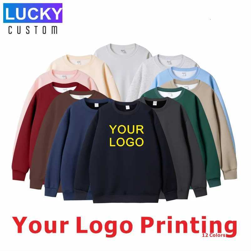 POD customization 100 Cotton For Warmth Customized Letter Picture Loose Solid Color Fit Round Neck Men Women Fashionable Couple SweatshirtT251112