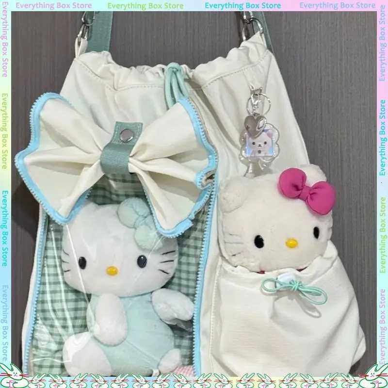 Drawstring Doll Bag Itabag 20cm Cotton Doll Wide Shoulder Strap Large Capacity Backpack Crossbody Bag Cute College BackpackW251112