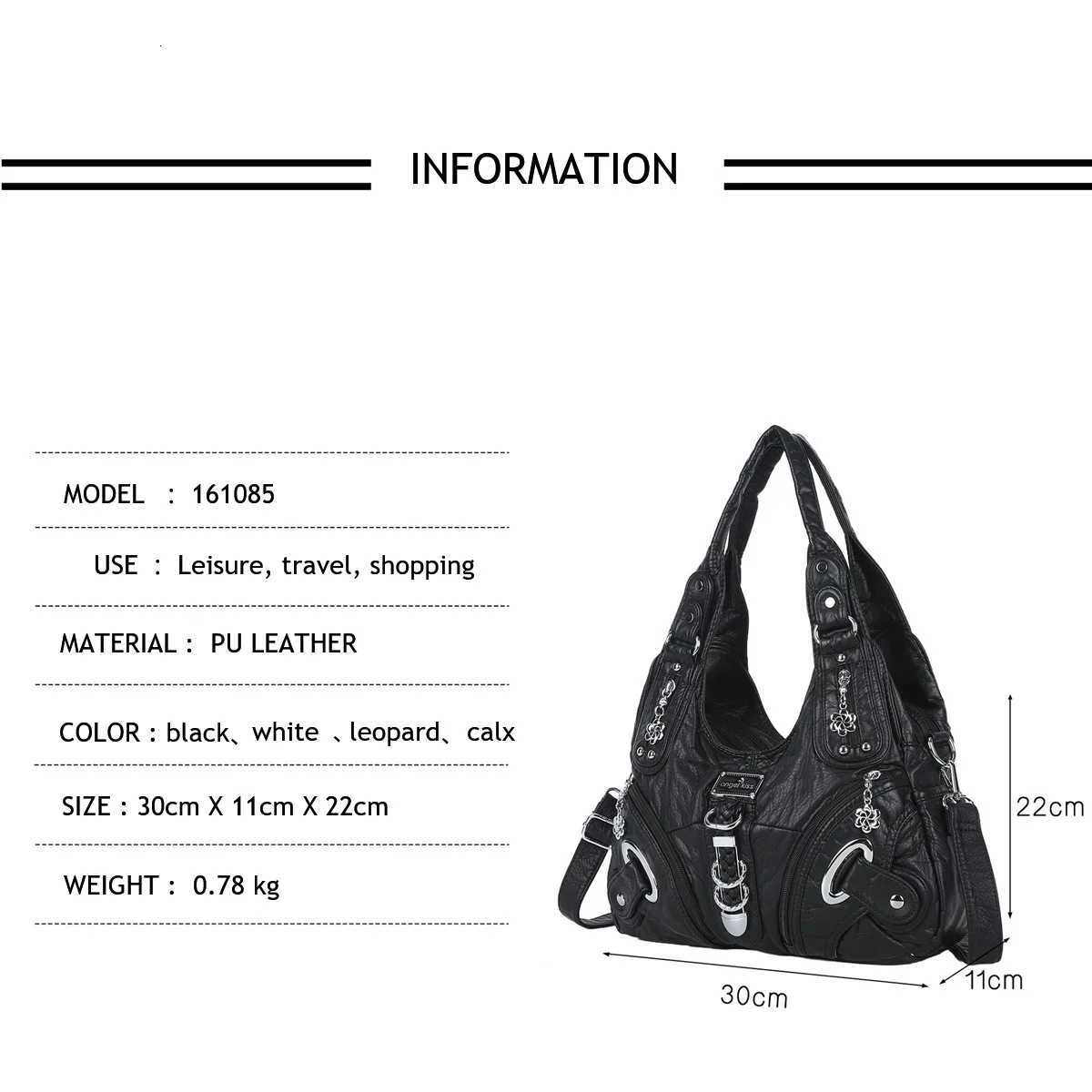 Angel Kiss Bag Large Womens Shoulder Bag Leopard Print Top-Handle Fashion Satchel Dumpling Tote Hobos HandbagsW251111