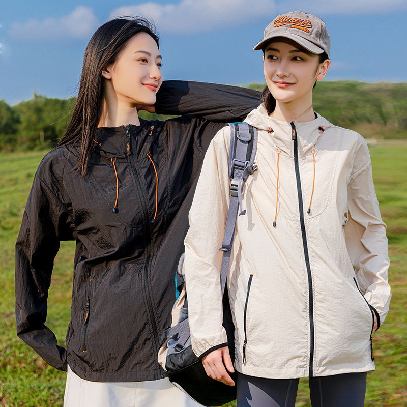 Outdoor Sun Protection Jacket for Women Summer Loose Hooded Uv Protection Clothing Ice Silk Breathable Skin Clothing Upf50