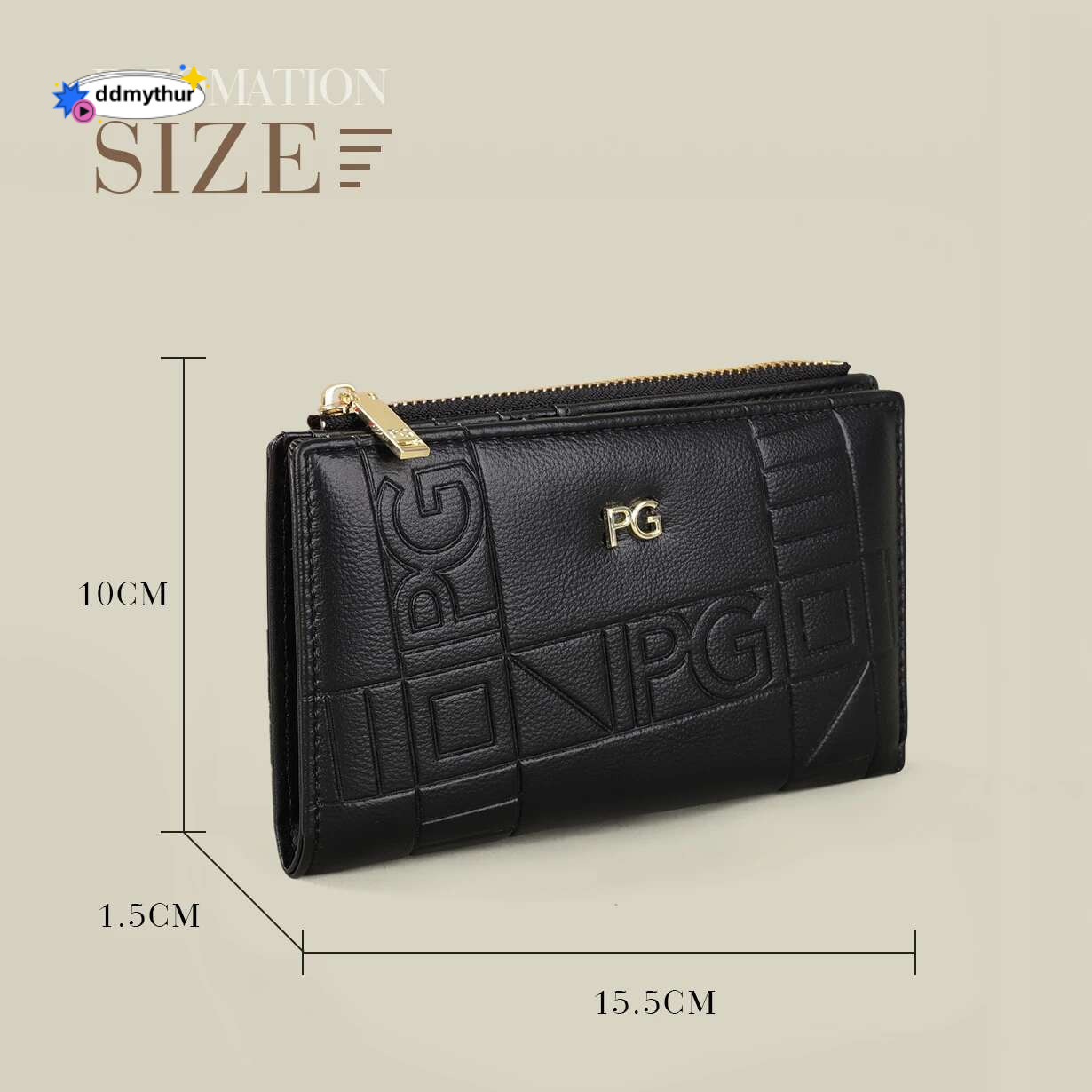 PG wallet Fashion Classic Retro Women's Universal Letter Printed Portable Card Bag Zero Wallet ddmythur