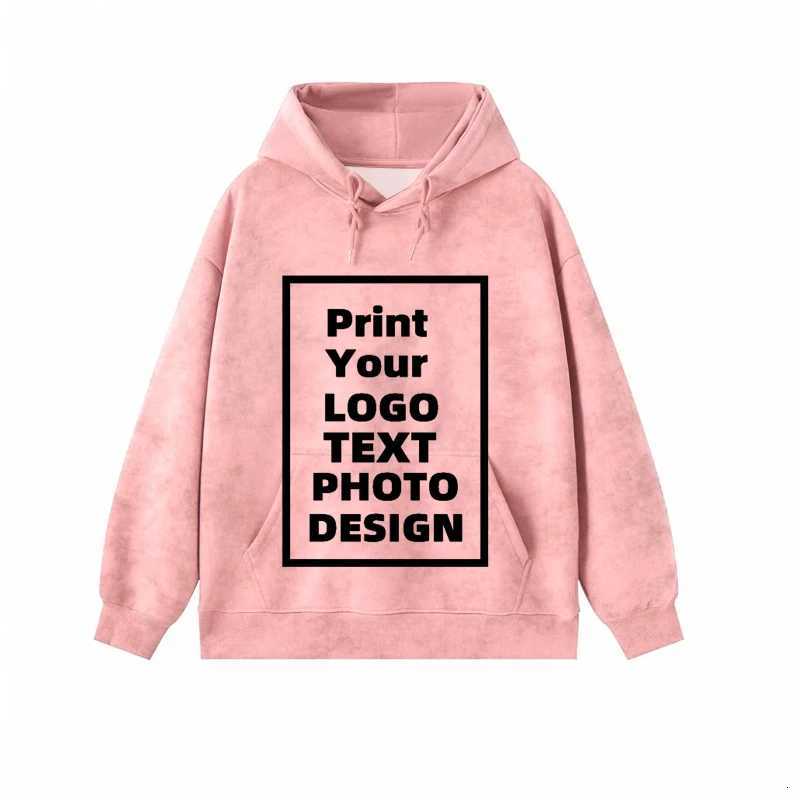 POD customization Customized Printed Men Women Hoodie Loose Hoody Pullover Personality Vintage Tie-dye Hooded Pocket Sweatshirt Custom ImagesT251112