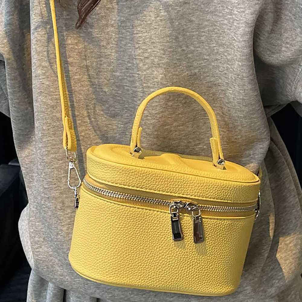 Summer Small Box Handbags for Women Lychee Pattern Leather Versatile Single Shoulder Bags Korean Style Mini Square Crossbody BagT2511112