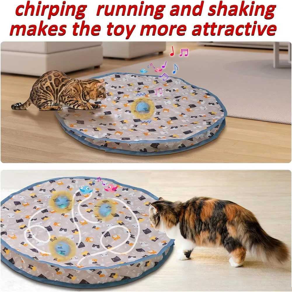 Intelligent interactive cat toy ball fast rolling pocket hiding and finding cat toys sports activation interactive cat toy indoor Y250412