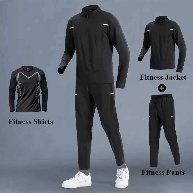 Autumn Fitness Mens Sports Suit for Running Clothes Morning Running Cycling Bicycle Loose Ice Silk Summer Quick-dry Clothes W250412