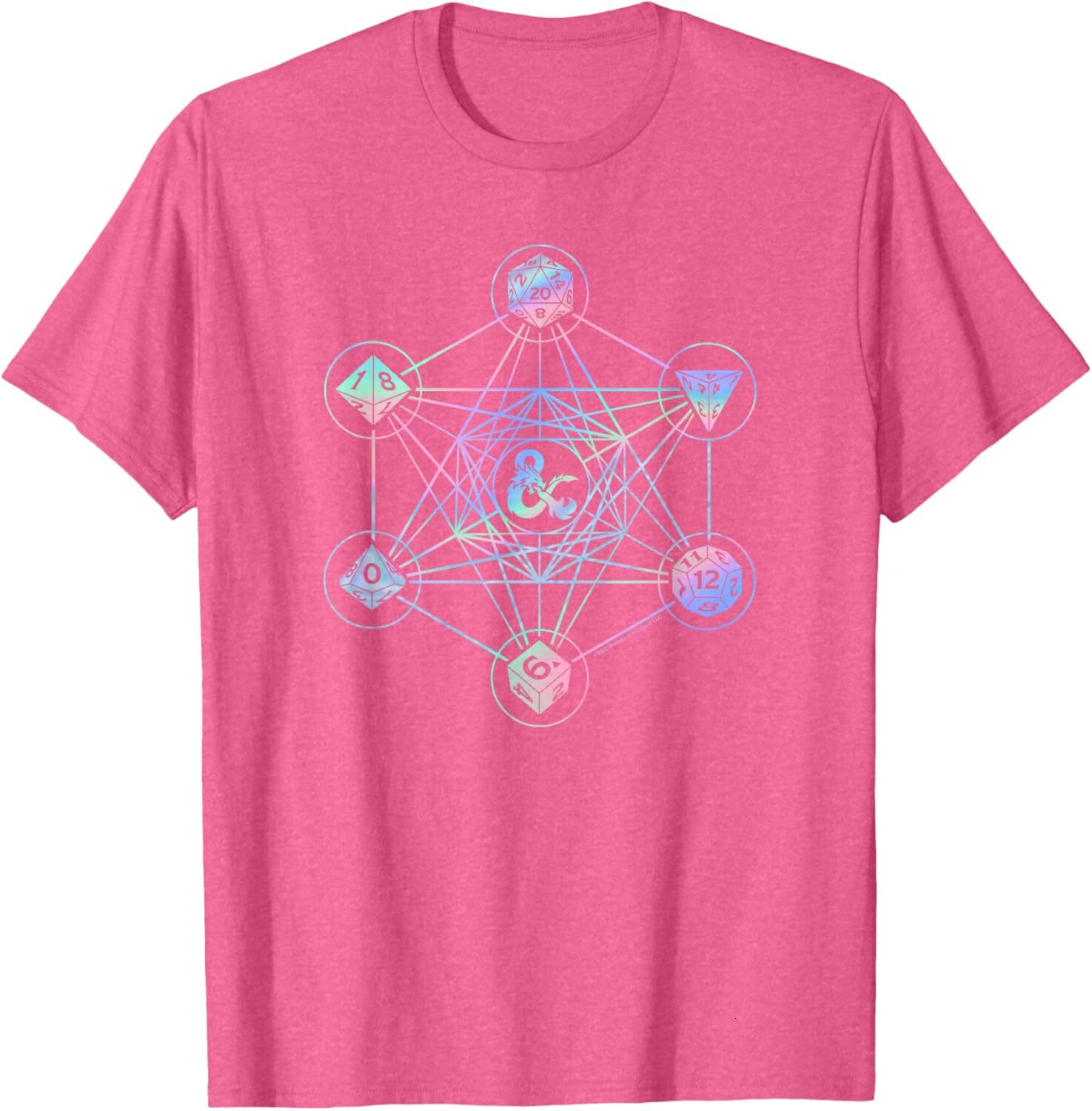 T shirt for Mens 6 Die Geometric Hologram Logo Graphic Tee Casual Tops Clothes Short sleeve cool