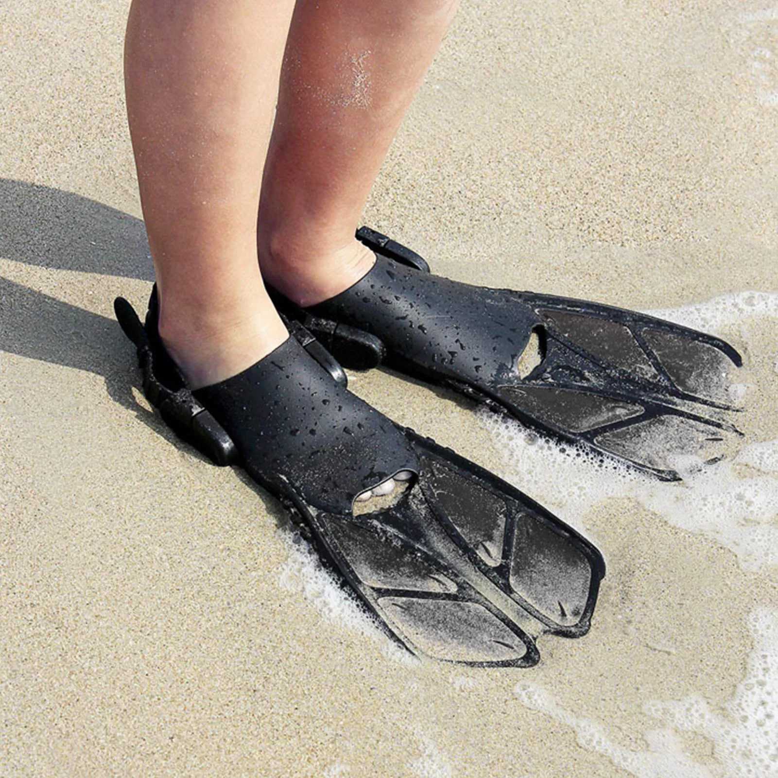 Flippers short adjustable swimming fins Scuba diving fins short mens inflatable swimming fins childrens flip finsY250412