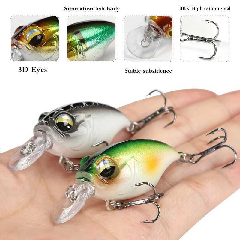 New Crankbait Wobblers Lure 38mm/8g 48mm/11g High Quality Hooks 10 Different Colors Artificial Bait Hard Fishing Cranks Z250411
