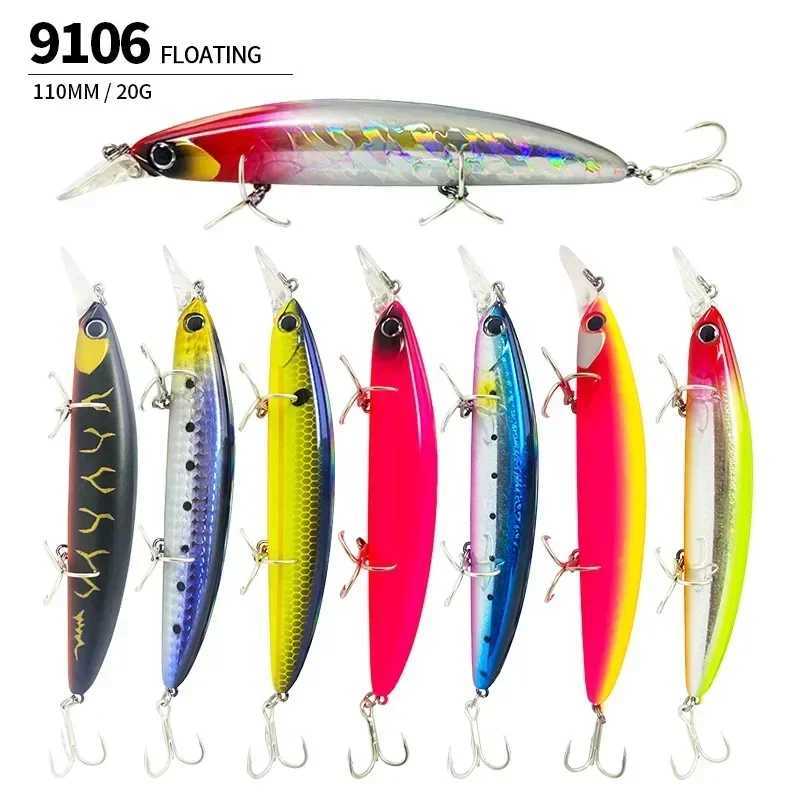Floating Minnow Fishing Lures 110MM 20g Sea Ocean Beach Fishing Artificial Hard Bait Fishing Tackle for Bass Pike Perch Pesca Z250411