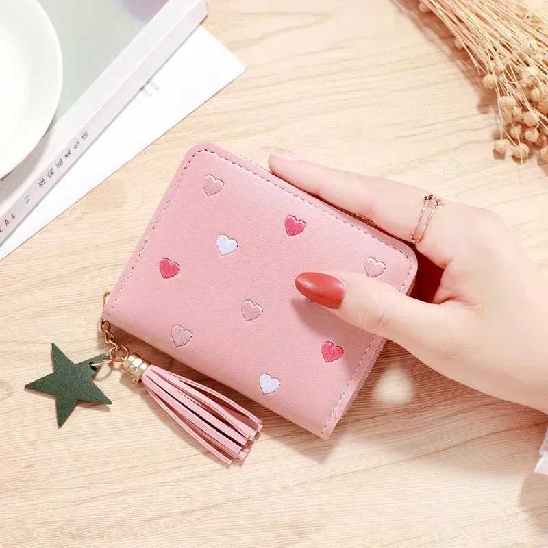 Womens wallet womens mini short tassel wallet cute zipper Pu leather coin wallet womens handbag wallet Z250411