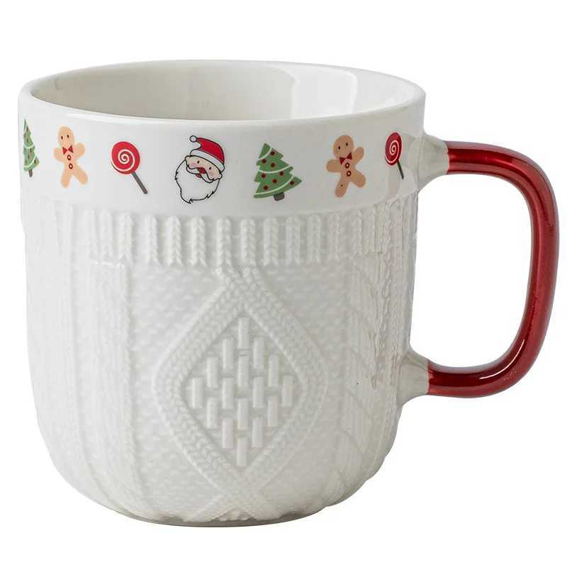 Christmas Hot 2Pcs/Set Couple Cup High Value Embossed Cup Ceramic Mug Cup Christmas Valentines Day New Year Gift Woman YUZI Y251112